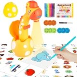 RNGODO Drawing Projector for Kids, Trace and Draw Projector Toy for Toddler Girls & Boys, Learning Art Children Drawing Projection with 72 Stencils and 12 Markers and 1 Art Book
