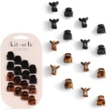 Kitsch Mini fermagli a forma di artiglio per donna – Fermagli per capelli piccoli ed eleganti per bambini | Restano in posizione senza tirare | Resistenti e resistenti – Tartaruga e nero, 16 pezzi