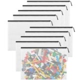 Mesh Zipper Pouch Bags, A4 Letter Size, 10 Pack Waterproof Document Mesh Bags, Zipper Bags for Organizing Office School Supplies, Toys, Cosmetics Travel Storage(Black 13.5×9.5 Inch)