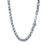 PROSTEEL 6MM Bizantina Collana Uomo Acciaio a Catena Catenina Uomo Argento Catena Punk Bizantina Hiphop Punk Impermeabile Non scolorisce