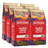 Community Coffee Mardi Gras King Cake Flavored 72 Ounce, Medium Roast Ground Coffee, 12 Ounce (Pack of 6)
