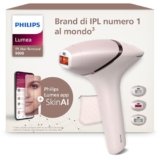 Philips Lumea 9900, dispositivo di epilazione IPL, alternativa ai dispositivi di epilazione laser, SenseIQ e SkinAI, 3 accessori per viso, corpo e zone di precisione, con e senza filo, BRI953/02