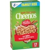 Apple Cinnamon Cheerios, Heart Healthy Gluten Free Breakfast Cereal, Made with Whole Grain Oats, Family Size, 19 oz