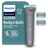 Philips Bodygroom series 3000 – Rifinitore per uomo tripla protezione, Rifinitura e rasatura intima, Preciso e confortevole sulla pelle, Impermeabile al 100%, 80 minuti di autonomia, Modello BG3480/15