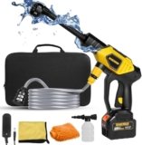 DEWINNER Pulitore ad alta pressione a batteria 25 V, pistola 6 in 1 max 610 psi, 3000 mAh, per lavaggio e auto, irrigazione