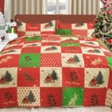 ROMROL Christmas Quilt Set King Size, Red Plaid Christmas Bedding Comforter Set Lightweight Patchwork Elks Quilted Coverlet Bedspread with 2 Pillow Shams（96 * 90”）