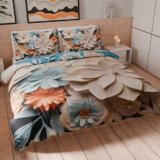 PETTI Artigiani Italiani – Set Copripiumino Singolo 135×200 cm (1 Federa 80×80 cm Inclusa), Parure Copripiumino Microfibra con Stampa Digitale Floreale 05 5 – Made in Italy