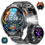 Orologio Smartwatch Uomo Militare con Luce a LED, Display AMOLED 1,62 Pollici, Smart watch con Funzione Telefono, Batteria 730 mAh, Frequenza Cardiaca/Monitor del Sonno, 119 Modalità Fitness Tracker