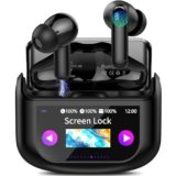 AI Cuffie Traduzione, 4-in-1 Auricolari Cuffiette, Traduttore Istantaneo Vocale in 164 Lingue, Cancellazione Rumore ANC/ENC 7 Modalità Traduzione Schermo Tattile LED Musica/Chiamate/Traduttore (Nero)