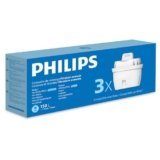 Philips Water Cartucce filtranti sostitutive Filtrazione Avanzata, 3 unità, riducono MICROPLASTICA, CLORO, CALCARE, METALLI PESANTI, LA CONFEZIONE PUO VARIARE, Compatibile con Brita*