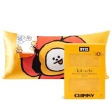 Kitsch x BT21 Satin Pillowcase with Zipper – Better Than Silk Pillowcase, Chimmy Character & Funky Floral Print – Soft Cooling Toddler Bed Time Pillow Case for Hair & Skin – King Size 19×36