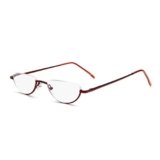 KoKoBin Unisex Occhiali da lettura, Mezza cornice Supporti di lettura ultrasottili Con cerniera in metallo occhiali (Rosso, 2.0)