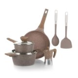 KASANOVA batteria di pentole antiaderenti 0 Grassi 8 pezzi – pentole per induzione e ogni piano cottura, sempre antiaderenti