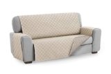 Textilhome Copridivano Malu 2 Posti (110cm) – Salvadivano Trapuntato Reversibile Universale, Protezione Antigraffio, Fodera Imbottita per Divano, Colore Avorio
