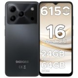 DOOGEE Note 56 Smartphone Android 16, 6150 mAh, 8.45 mm Ultrasottile, 6.56″ HD + 90 Hz IPS, 24 GB + 64 GB/2 TB TF, 4G Smartphone 2025,Telefoni Android, Dual SIM/Octa Core/OTG/Face ID/GPS, Nero