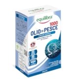 equilibra Integratori Alimentari, Olio di Pesce 1000, Integratore a Base Acidi Grassi Polinsaturi della Serie Omega-3 EPA e DHA, con Vitamina E, Normale Funzione Cardiaca, 60 Capsule Vegetali