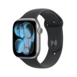 Apple Watch Series 11 GPS, Cassa 46 mm in alluminio grigio siderale con Cinturino Sport nero – M/L
