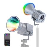 NEEWER 60W Luce Video LED RGB Portatile, Illuminazione di Riempimento con Controllo APP/2.4G/Pannello, 8700Lux/1m 2700-6500K CRI97+, Luce Continua COB per Fotografia Video Streaming da Studio, HS60C