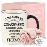 DHQH Employees Appreciation Gifts, Coworker Gift for Women, Thank You Gifts Bulk for Coworkers Teachers Friends, 11 Oz Coffee Mug Set with Socks Keychain