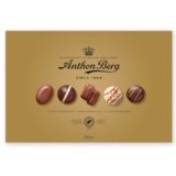 Anthon Berg – 18 Cioccolatini Ripieni Gourmet con Cacao Certificato Rainforest Alliance, Scatola Regalo da 200g, Qualità Danese dal 1884