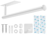 2nd Gen Paper Towel Holder Under Cabinet No Drilling, [More Sturdy] Self Adhesive or Drilling Paper Towel Holder Wall Mount for Kitchen, RV, [Fit Mega Paper Towel Roll] SUS304 Stainless Steel
