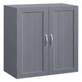 Yaheetech Armadietto Bagno da Parete Armadio Sospeso Mobiletto con 2 Ante e Ripiano Regolabile 60 x 30 x 60 cm Mobile da Cucina Lavatrice Salvaspazio Grigio Scuro