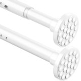 Asta Tenda Telescopica Bastone Tenda Doccia senza Foratura, Estensibile con Molla in Acciaio Inox, Bloccabile, Bianco (300-355cm Φ32 mm)