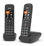 Gigaset C575 Duo – Due Telefoni – Display a colori TFT – moderna interfaccia utente – Funzione Sveglia – Vivavoce, Nero [Versione Italiana]