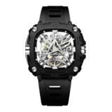 CIGA Design Orologio Meccanico Automatico Serie X Occhio di Horus da Uomo con Cassa in Bioceramica e Cinturino in Silicone Argento Moderno