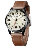 CIVO Analog Wrist Watches for Men: Leather Mens Dress Watch – 24 Hour Time Easy to Read Luminous Waterproof Wrist Watch – Gift for Men Husband at Business Daily Wear