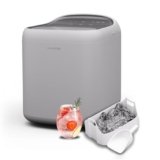 Klarstein SparkIce – Macchina del Ghiaccio, 15 kg/24h, Cubetti in 6 Min, Touchpad, Pulizia Automatica, Cubetti in 2 Dimensioni, Macchina del Ghiaccio da Casa, Ice Maker con Paletta, Bianco