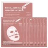 8 Pezzi Bio-Collagen Real Deep Mask, Bio Collagen Overnight Face Mask, Maschera Viso Coreana Overnight, Maschera Idratante, Migliora L’elasticità e Riduce le Linee Sottili, Tutti i Tipi di pelle