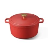 CAROTE 5QT Enameled Cast Iron Dutch Oven Pot with Lid, Heavy-Duty Dutch Oven for Sourdough Bread Baking, Braising, Stews, Roasting, Healthy & Non-Toxic, Dual Handles, All Stovetop Compatible, Oven Safe up to 500° F, Red