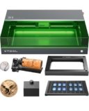 xTool S1 20W Incisore Laser Kit Tutto in Uno, con RA2 Rotante, Aisst Aria Intelligente, e Pannello a Nido d’Ape, Fuoco Automatico, Protezione Antifumo, 498 * 330 mm