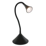 Reality R52391102 Lampada LED da Parete, Tavolo, Plastico, Braccio Flessibile, 3 W, Nero