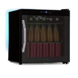 Klarstein Coachella 50 Onyx – Frigo per Bibite, 47L, Frigorifero per Bevande Intelligente, WiFi, Touch Control, LED Interno, Sportello in Vetro, 3-18°C, 7 Colori, 2 Ripiani, Nero