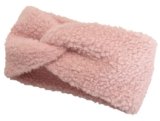 styleBREAKER Fascia per capelli da donna in pelliccia sintetica effetto orsetto con dettaglio nodo a torsione | Morbida fascia invernale elastica | Scaldacollo caldo paraorecchie 56-59 cm, colore:Rosé