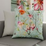 PETTI Artigiani Italiani – Coppia di Federe Cuscino 50×50 cm in Microfibra, Cuscini Arredo Camera da Letto, Divano, Salotto, Set 2 Fodere Copricuscino, Federa Spring Acquamarina, 100% Made in Italy