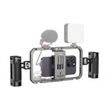 SMALLRIG Kit di Attrezzatura Video per Telefoni Cellulari Tutto in Uno per Creatori di Video Stabilizzatore Portatile in Alluminio per iPhone 17/16/15/14/13 Pro/Max e Altri Telefoni Android – 4121