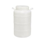 Ecoplast | Fusto in Plastica a Bocca Larga con Guarnizione e Tappo, Rubinetto non Incluso, Capienza 50 Lt, Colore Neutro, ø355×625