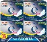 LINES È EXTRA con ali, Pacco scorta da 36 assorbenti per ciclo mestruale, l’unico con struttura in Lactifless, Il LINES è extra lungo ed extra largo, con Odor Protection