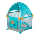 Bright Starts Disney Baby Finding Nemo Pop ‘N Play Deluxe Portable Playard, Pop-and-Fold, Baby Beach Tent, UVA/UVB Protection, Indoor/Outdoor, 6 Months+