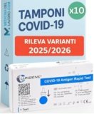 CLUNGENE – 10 x Tamponi Covid 19 Rapido 2026 Nasale, Kit Rapido per l’Antigene SARS-COV-2, Validato Nuove Varianti 2025/2026. Sensibilità 100% a carica virale alta, Singolarmente imbustati 10 TEST