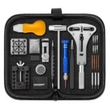 Eventronic 【Nuova Versione】 Kit Orologiaio Professionale, Kit Sostituzione Batteria Orologio, Kit Riparazione Orologi può Aprire la custodia, Rimuovi Perni, Regola Cinturino, Cacciavite, Borsa Nylon