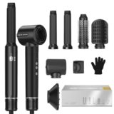 UKLISS Airstyler & Asciugacapelli 7 in 1, Pro Hairstyler con Arricciacapelli Automatico, Thermal Brush, Spazzola Lisciante Capelli, Hair Dryer, Spazzola ad Aria Calda, Regali Set per Donne Styling