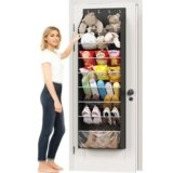 ZATOCL 8-Tier Over The Door Organizer, Space Saving Hanging Shoes Organizer and Storage Unit, Organizer for Closet, Bedroom, Entryway, Black