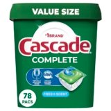 Cascade Complete Dishwasher Pods – Fresh Scent ActionPacs, Dishwasher Detergent, Dishwasher Soap, Detergent Pods, 78 Count