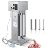 LEEVOT Insaccatrice Elettrica Macchina per Salsiccia Verticale Acciaio Inox (15 L, 240 W, Pedale, tubi di riempimento 16/22/32/38 mm)