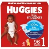 Huggies Size 1 Diapers, Little Snugglers Baby Diapers, Size 1 (8-14 lbs), 96 Count, Packaging May Vary