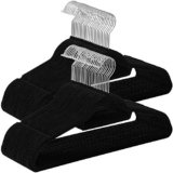 SONGMICS Grucce Appendiabiti in Velluto, 50 Pezzi, Salvaspazio e Antiscivolo, Gancio Girevole a 360°, Spesso 0,6 cm, Largo 43,5 cm, Cappotti Pantaloni, Nero Inchiostro e Argento CRF50B